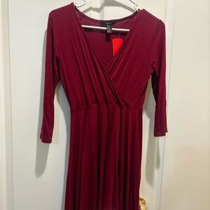 Forever 21 Y2K mini Burgundy Wrap Dress